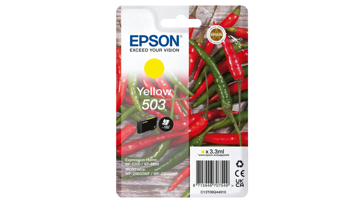 Image of Epson C13T09Q44010/503 Ink cartridge yellow, 165 pages 3,3ml for...