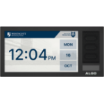 ALGO 8410 3-in-1 PoE++ IP Display Speaker with LCD screen and LED flashers.