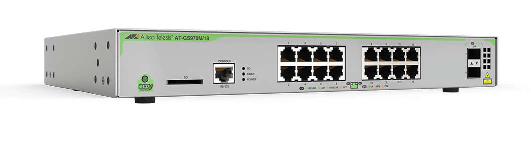 Image of Allied Telesis AT-GS970M/18-30 network switch Managed L3 Gigabit...