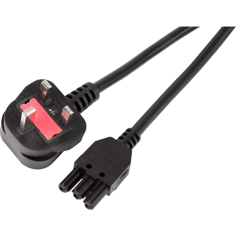 POWERDATA 13A PLUG TO FEMALE 3-POLE CONNECTOR LEAD 1M