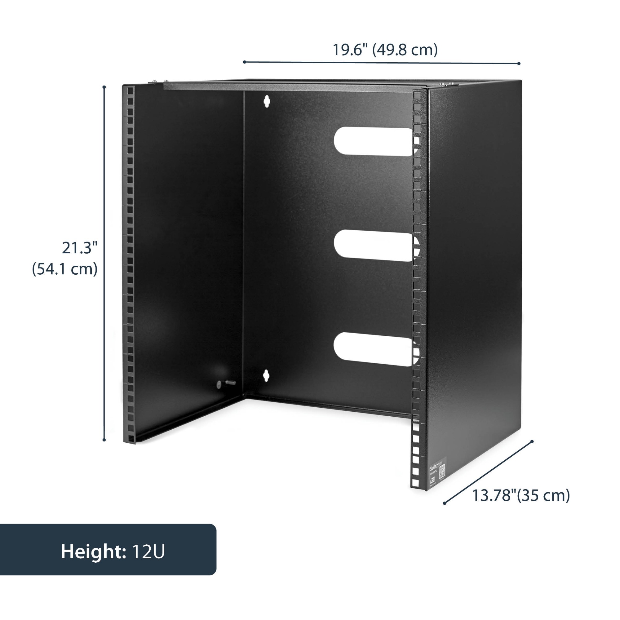 StarTech.com Wall-Mount Bracket for Shallow Rack-Mount Equipment - Solid Steel - 12U
