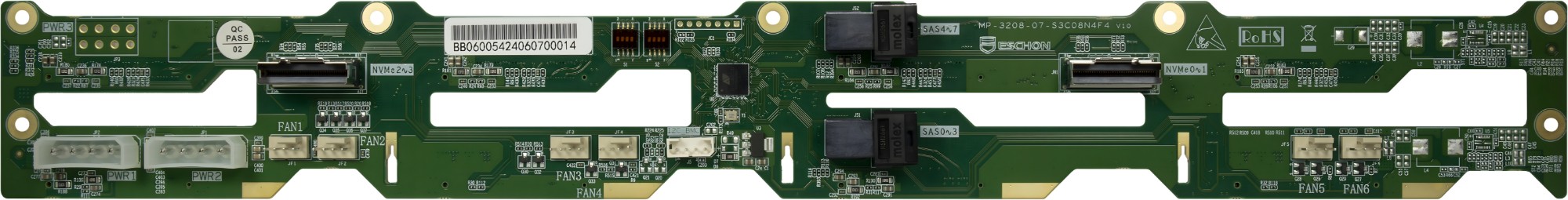 Inter-Tech BP-4708-NVMe Backplane Green