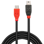 Lindy 31717 USB-kabel USB 2.0 0,5 m Mini-USB B Micro-USB B Zwart, Rood