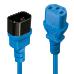 Lindy 1m IEC C13 Extension Cable, Blue