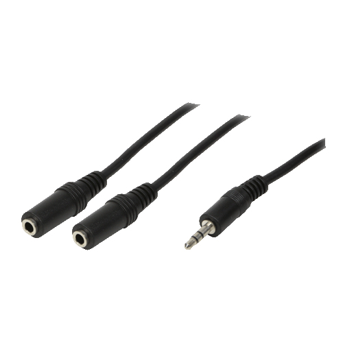 Photos - Cable (video, audio, USB) LogiLink 1x3.5mm - 2x3.5mm, 0.2m audio cable 3.5mm Black CA1046 