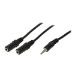 LogiLink 1x3.5mm - 2x3.5mm, 0.2m audio cable 3.5mm Black