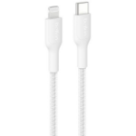 Belkin USB-C Braided Cable with Lightning Connector, 6.6ft/2m, White
