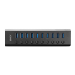 Lindy 10 Port USB 3.0 Hub with On/Off Switches USB 3.2 Gen 1 (3.1 Gen 1) Type-B 5000 Mbit/s Black