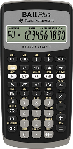 Texas Instruments BA-II Plus calculator Pocket Financial Black