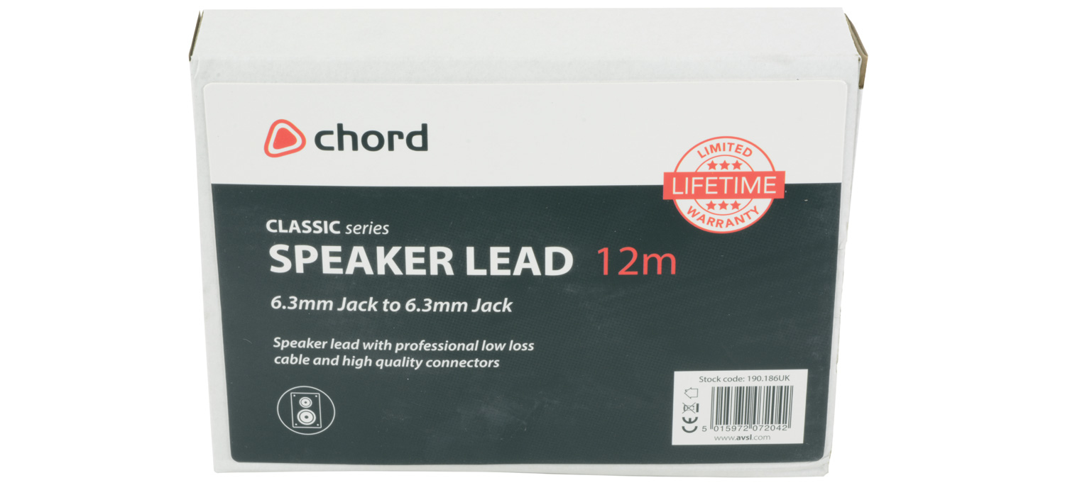 Chord Electronics 190.186UK audio cable 12 m 6.35mm Black