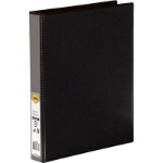 MARBIG CLEAR VIEW INSERT BINDER A4 2D RING 25MM BLACK