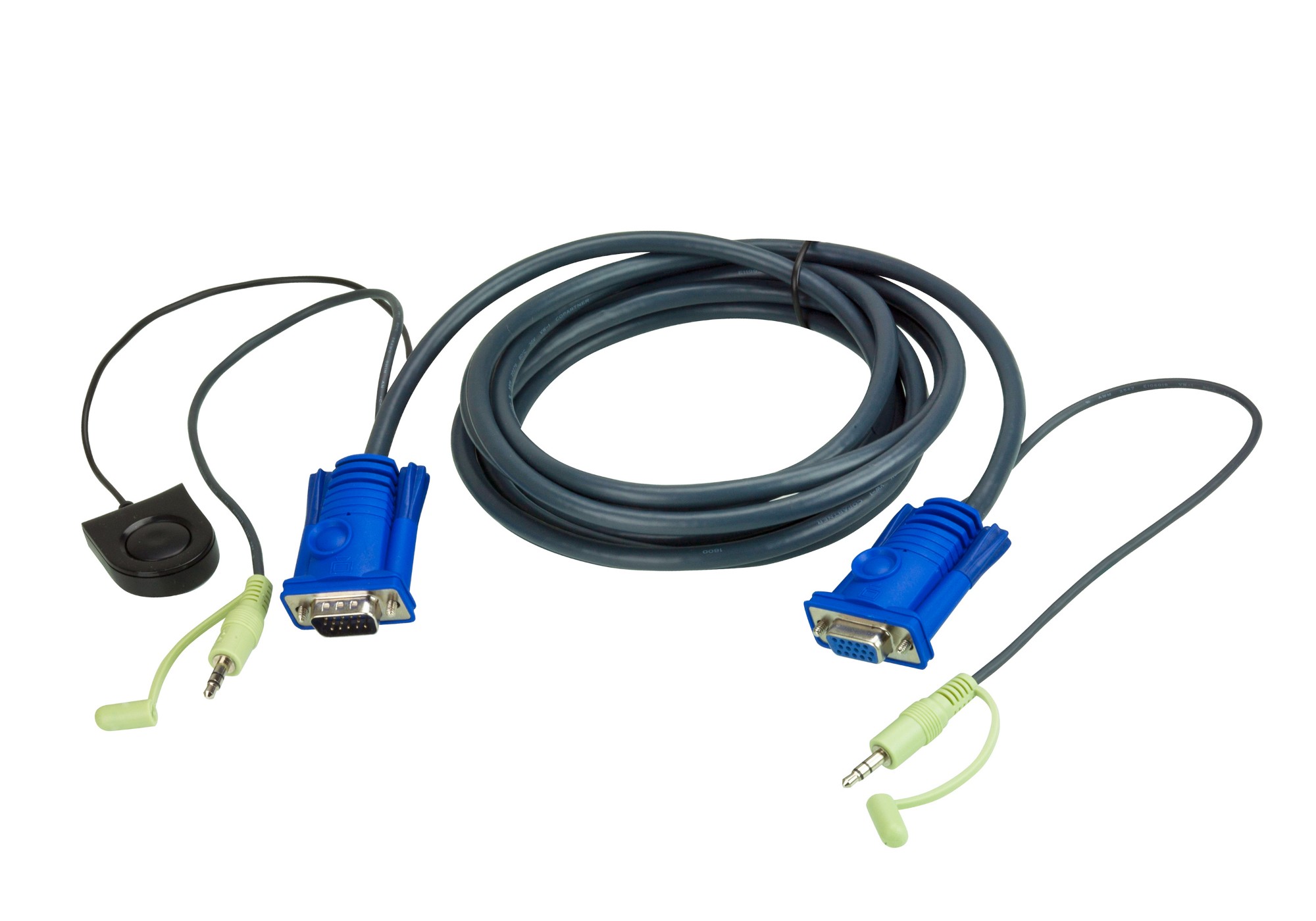 ATEN 2L-5202B video cable adapter 1.8 m VGA (D-Sub) + 3.5mm Black