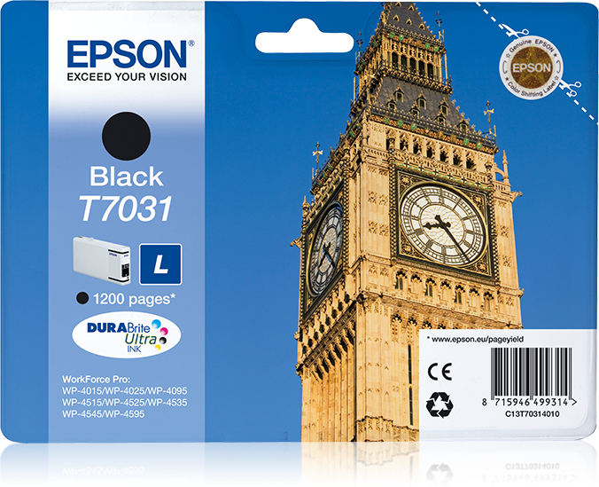 Epson T7031 Big Ben Black Ink Cartridge