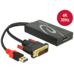 DeLOCK 0.3m, DVI 24+1 + USB-A/Displayport 20p DVI-D + USB HDMI Black