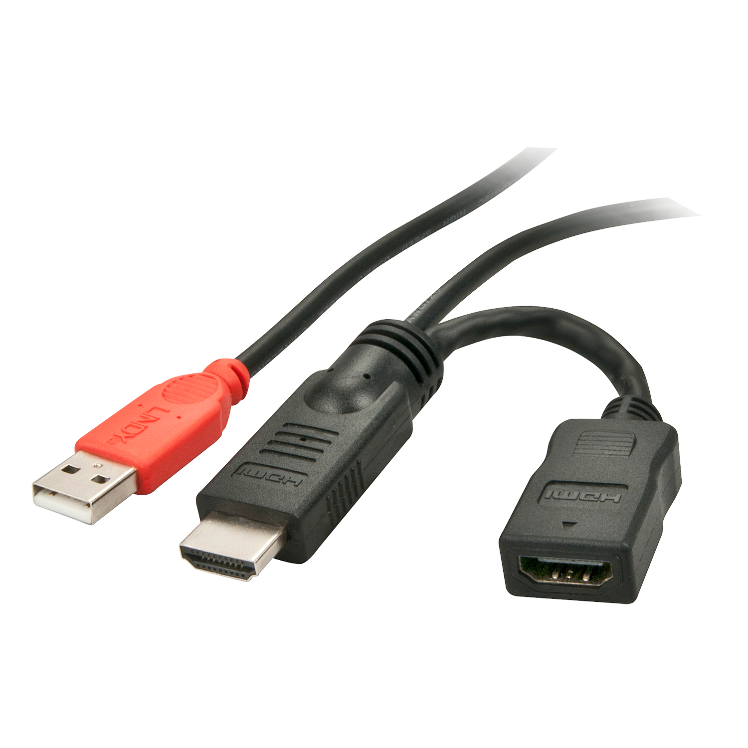 Lindy HDMI M/F Power Feeder Adaper W/USB A plug