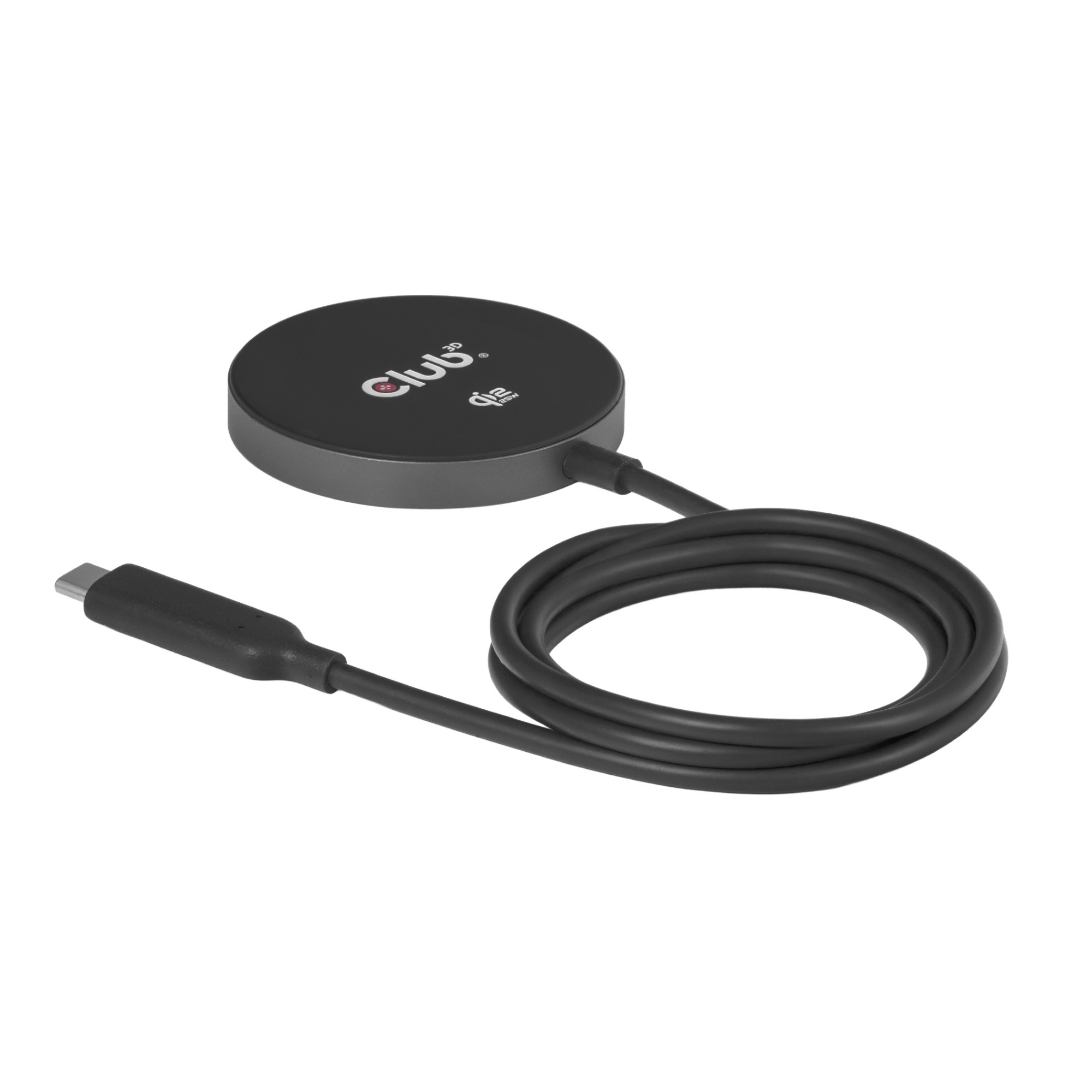 CLUB3D CAC-3027 Qi2 25W Wireless Charger Black Qi 2.2 MagSafe Compatible Magnetic Pad
