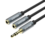 UNITEK Y-C956ABK audio cable 0.2 m 3.5mm 2 x 3.5mm Black, Grey