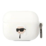 Karl Lagerfeld AirPods Pro silicone case Karl's Head 3D - White
