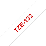 Brother TZE-132 DirectLabel red on Transparent Laminat 12mm x 8m for Brother P-Touch TZ 3.5-18mm/6-12mm/6-18mm/6-24mm/6-36mm