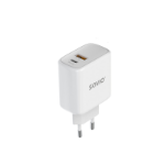 Savio LA-06 USB Type A & C Quick Charge Power Delivery 3.0 Indoor Tablet, Telephone White AC Fast charging