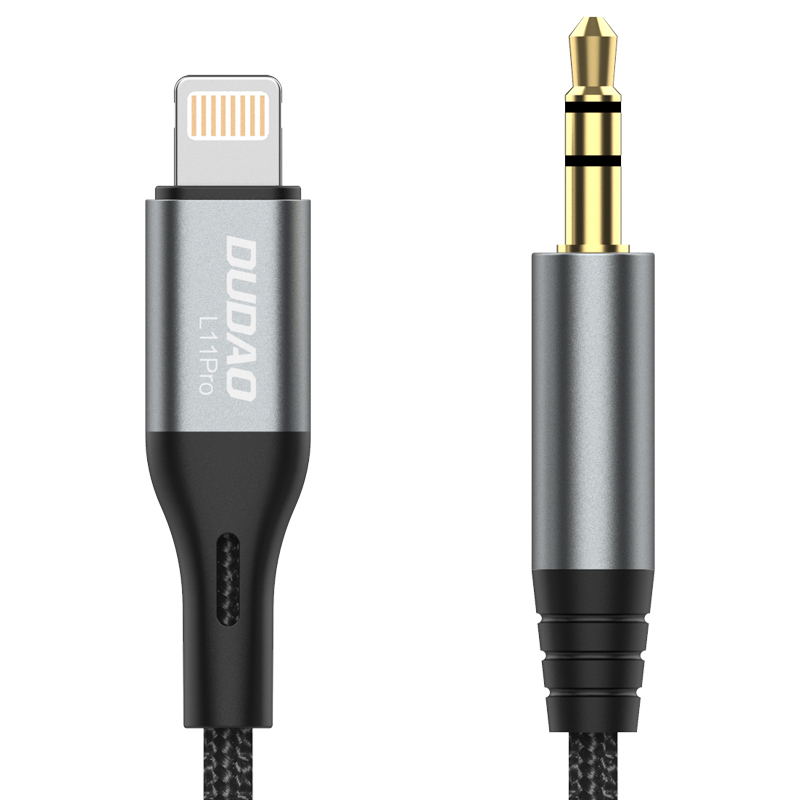 Image of DUDAO audio cable Lightning - mini jack 3.5mm 1m gray L11PRO -...