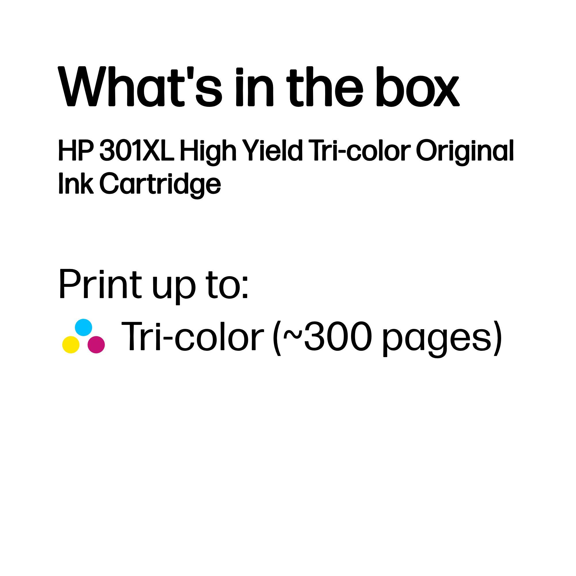 HP 301XL Original Ink Cartridge High Yield Tri-color CH564EE