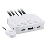 InLine Cable KVM Switch, 2-port, Displayport 1.2, 4K, USB, Audio