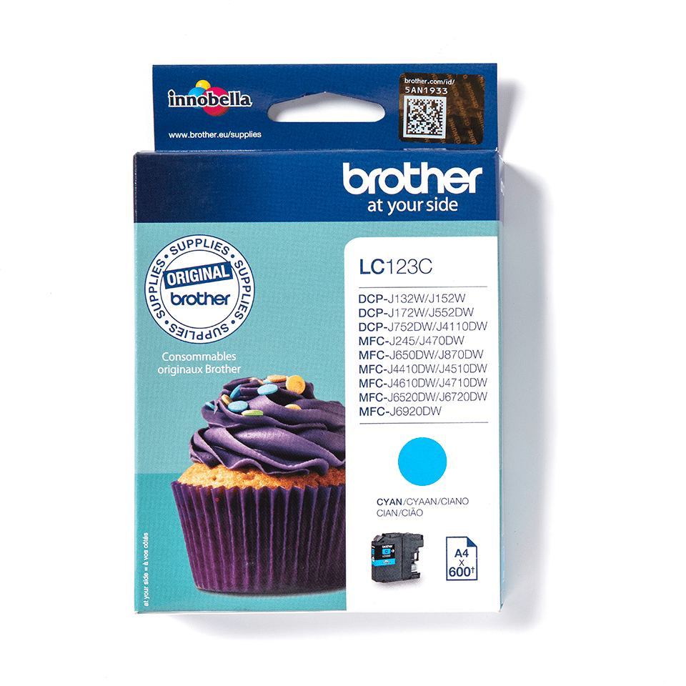 Brother LC-123C Ink cartridge cyan, 600 pages ISO/IEC 24711 5,9ml for  Brother DCP-J 132/MFC-J 4510/MFC-J 6920