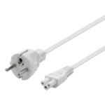 Deltaco DEL-109CV power cable White 1 m CEE7/7 C5 coupler