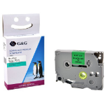 G&G Image 17087 DirectLabel black on green Laminat (replaces Brother TZE721) for Brother P-Touch TZ 3.5-18mm/6-12mm/6-18mm/6-24mm/6-36mm
