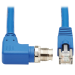 Tripp Lite NM12-6A4-03M-BL M12 X-Code Cat6a 10G F/UTP CMR-LP Shielded Ethernet Cable (Right-Angle M12 M/RJ45 M), IP68, PoE, Blue, 3 m (9.8 ft.)