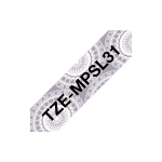 Brother TZ-EMPSL31 DirectLabel black on silver lace Laminat 12mm x 4m for Brother P-Touch TZ 3.5-18mm/6-12mm/6-18mm/6-24mm/6-36mm