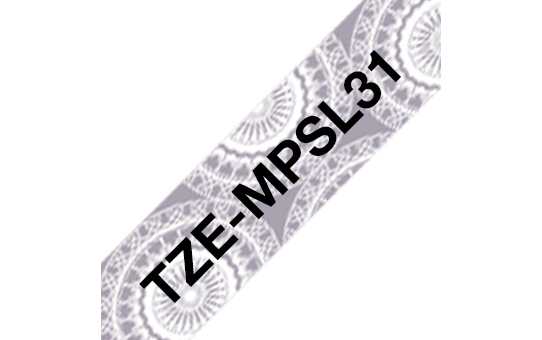 Photos - Office Paper Brother TZ-EMPSL31 DirectLabel black on silver lace Laminat 12mm x 4m TZEM 