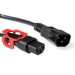 ACT Netsnoer C13 IEC Lock+ - C14 zwart 2 m, PC1526