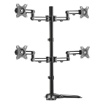 Brateck Quad Free Standing Monitor Premium Articulating Aluminum Monitor Stand Fit Most 17'-32' Monitors Up to 8kg per screen VESA 75x75/100x100(LS)