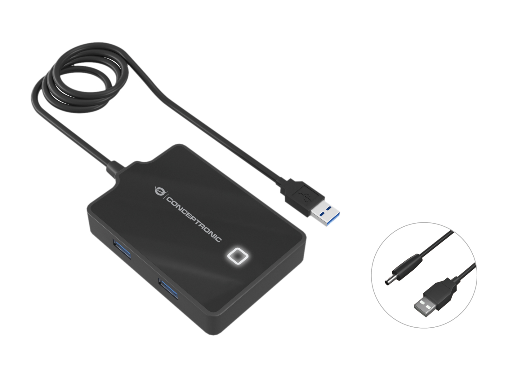 Image of Conceptronic HUBBIES 4-Port USB 3.0 HUB, 90cm cable