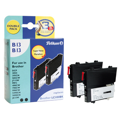 Image of Pelikan 4107855/B13B13 Ink cartridge black twin pack, 2x450 pages...