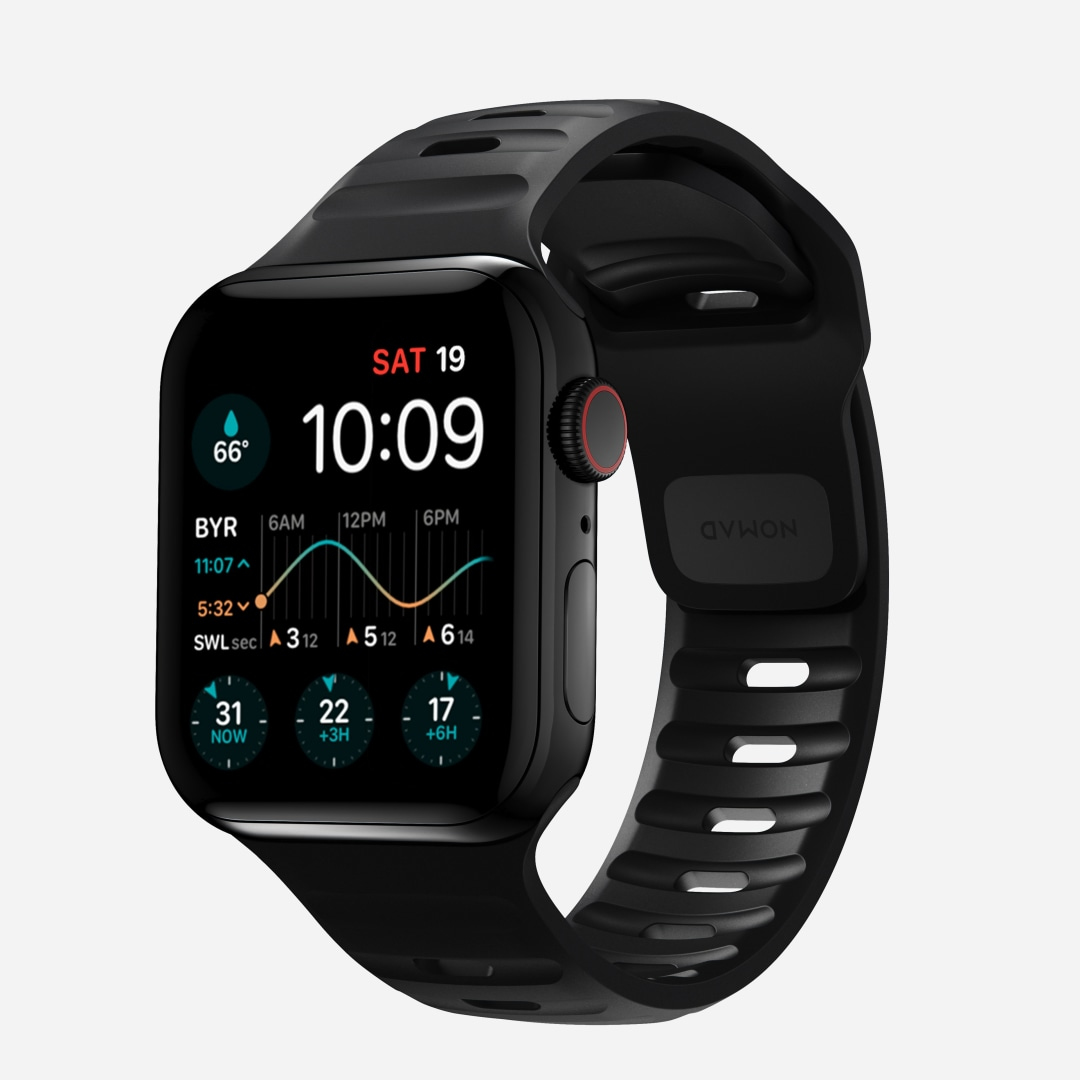 Nomad Sport Strap Band Black Aluminium, Rubber