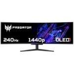 Acer X Predator X49X curved ultra-wide QD-OLED gaming monitor - 49", 32:9, QD-OLED, 1800R curve, Double Quad HD, 240Hz, 0.03ms, AMD FreeSync Premium, DisplayHDR 400 True Black, HDMI, DP & USB-C