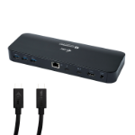 i-tec Thunderbolt 3 Dual 4K Docking Station with Power Delivery 65W + Two TB3 Cables: 150cm & 70cm