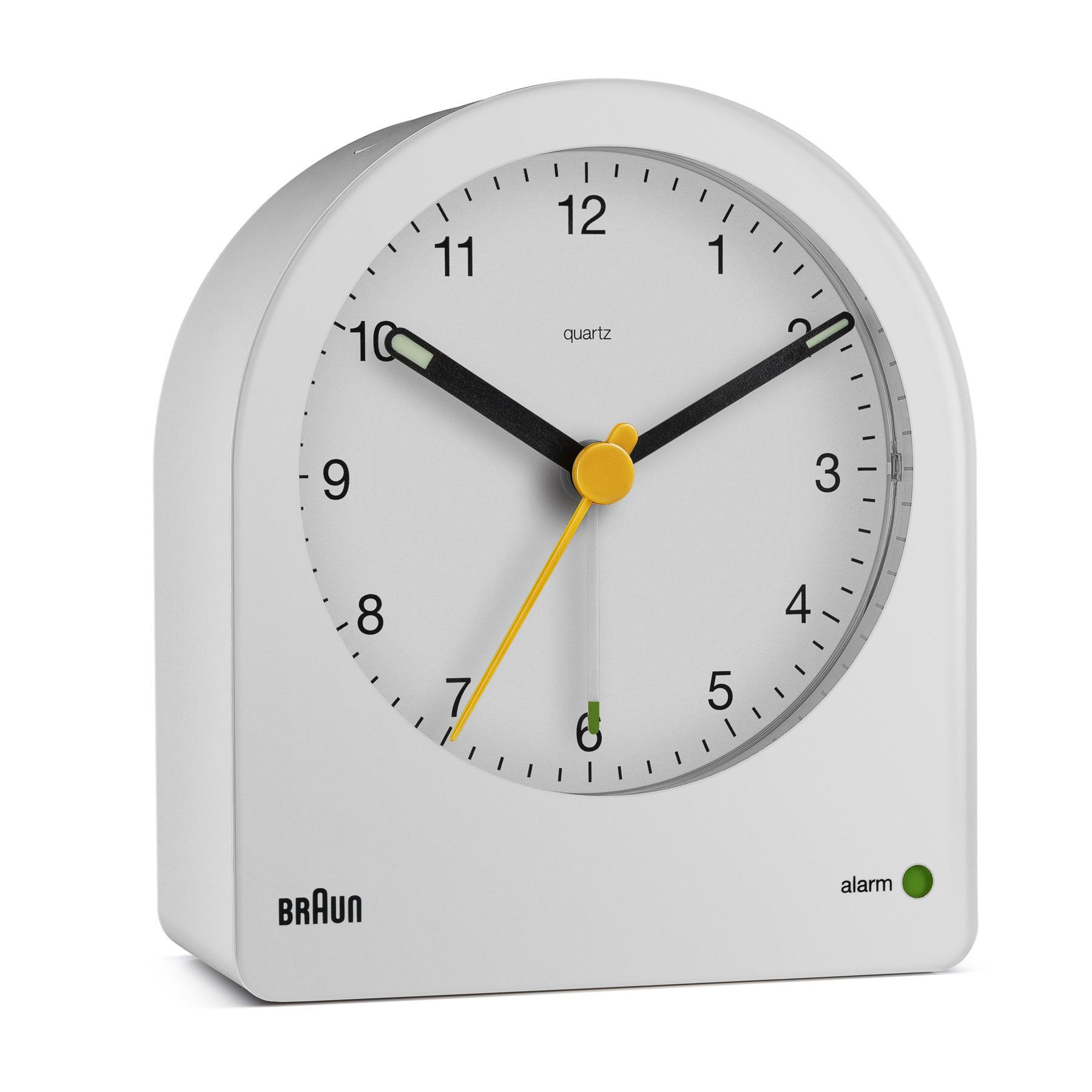 Image of Braun BC22 - Quartz alarm clock - Round - White - Yellow - 12h -...
