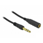 DeLOCK Stereo Jack Extension Cable 6.35 mm 3 pin male to female 5 m black
