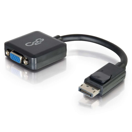 C2G 8in DisplayPortTM Male to VGA Female Active Adapter Converter - Black