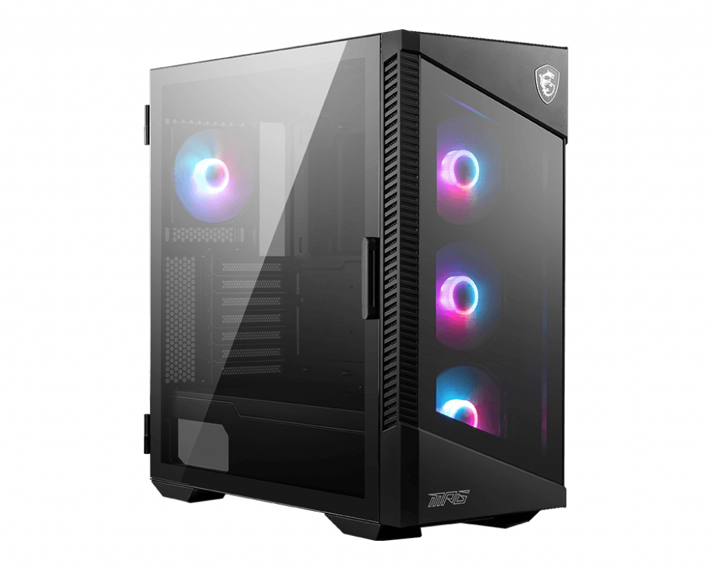 Image of MSI MPG VELOX 100R Mid Tower Gaming Computer Case 'Black, 4x 120mm...