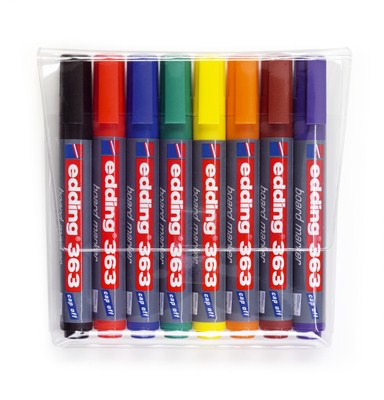 Image of Edding 363 marker 8 pc(s) Chisel tip Black, Blue, Brown, Green,...
