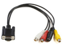 Microconnect MONGGSV video cable adapter 0.3 m VGA (D-Sub) RCA + S-Video Black