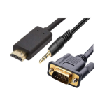 4XEM 4XHDMIVGA3FT video cable adapter 35.4" (0.9 m) HDMI Type A (Standard) VGA (D-Sub) + 3.5mm Black
