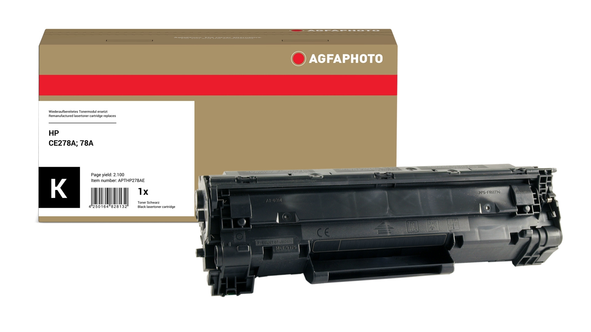 AgfaPhoto Compatible Toner Cartridge. Black. Replacement for HP CE278A