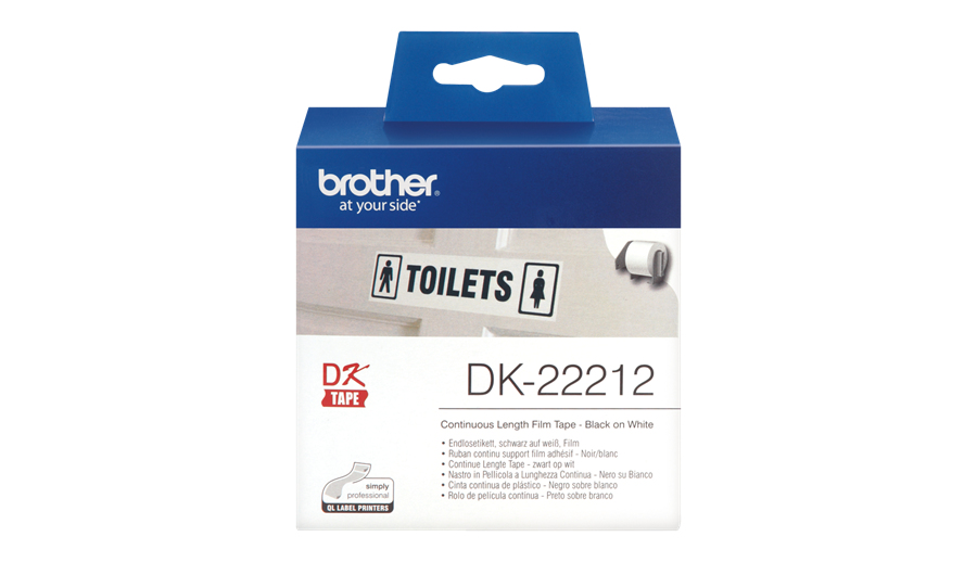 Image of Brother DK-22212 DirectLabel Etikettes white Film 62mm x 15,24m...