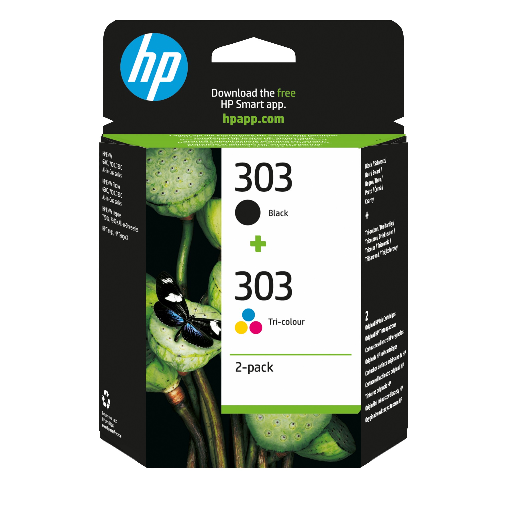 HP 3YM92AE/303 Printhead cartridge multi pack black + color 4ml Pack=2 for HP Envy Photo 6230/e HP 3YM92AE/303 Printhead cartridge multi pack black + color 4ml Pack=2 for HP Envy Photo 6230/e